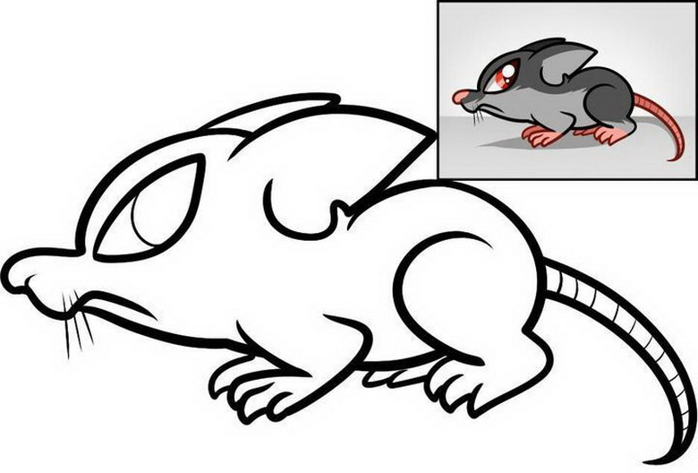 Малюнок Щура (Пацюка) в форматі аніме