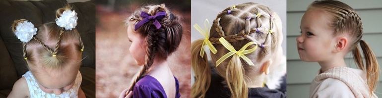 Маленькі дівчата с хвостиками та косами