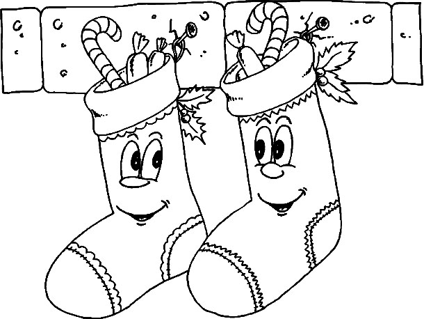 Шаблон на Новий рік 2020 - новорічні шкарпетки