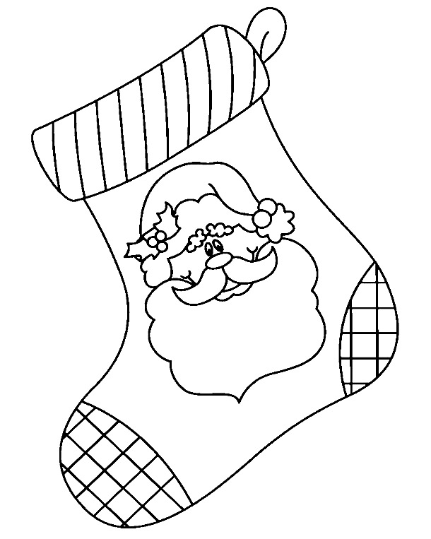 Шаблон на Новий рік 2020 - шкарпетка для подарунків Діда Мороза