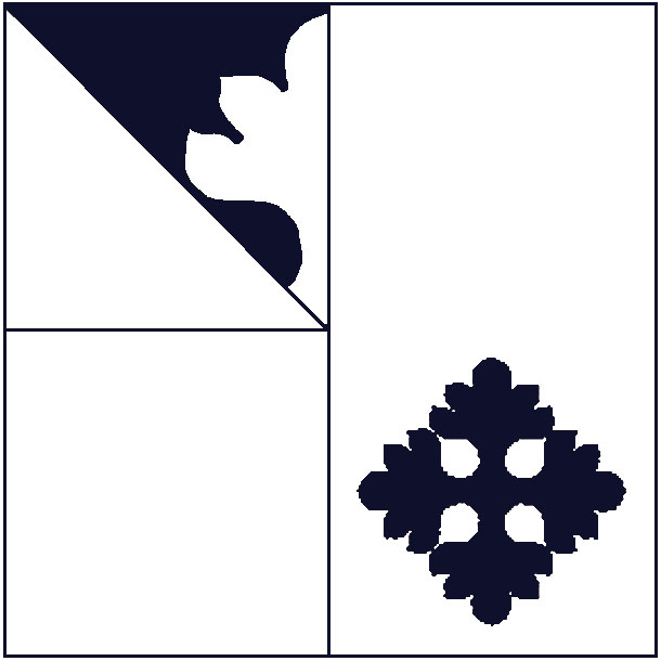Схема вирізання сніжинки на чотири променя